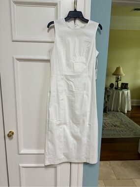 Sleeveless White Midi Dress - Classic Minimalist